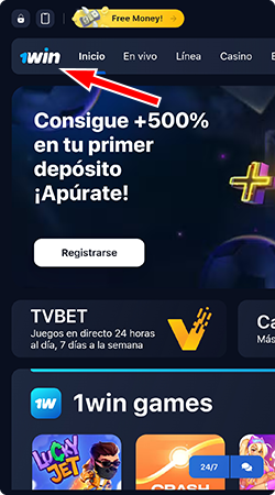 1Win website login